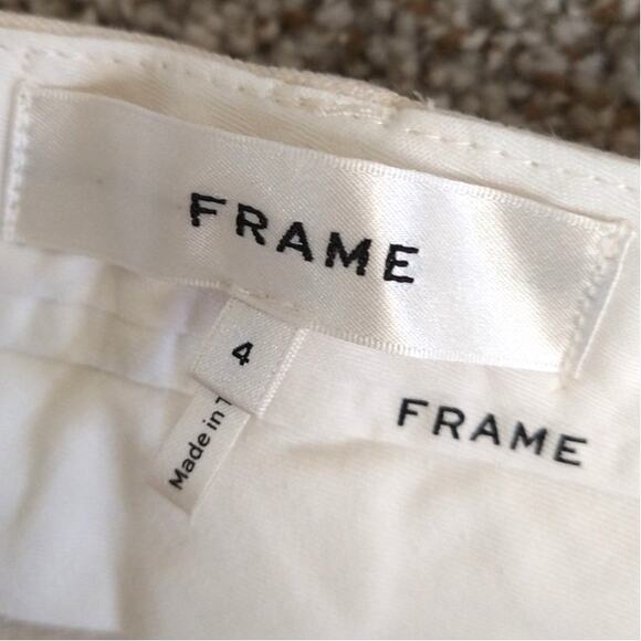 FRAME Le Crop Palazzo High Waist Pants Bone Wide Leg Size 4 Stretch - Picture 8 of 13